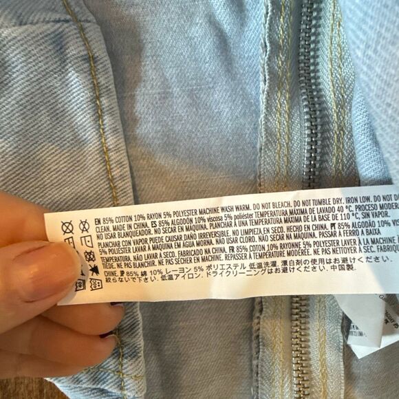 Forever 21 NWT denim frayed western crop top tube top large - Picture 7 of 8